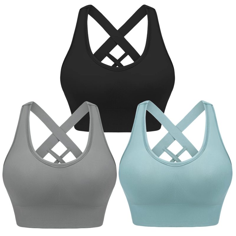 Women’s Four-Season Nylon Sports Bra – Cross Strap
