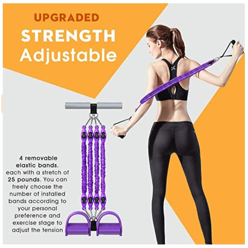 Multifunction Fitness Pedal Exerciser – Elastic Pull & Tension Rope
