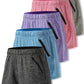 5-Pack Women’s Workout Gym Shorts – Casual Lounge Set with Zipper Pockets