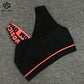 Women’s Letter Cut-Out Sports Bra – Padded Fitness Top