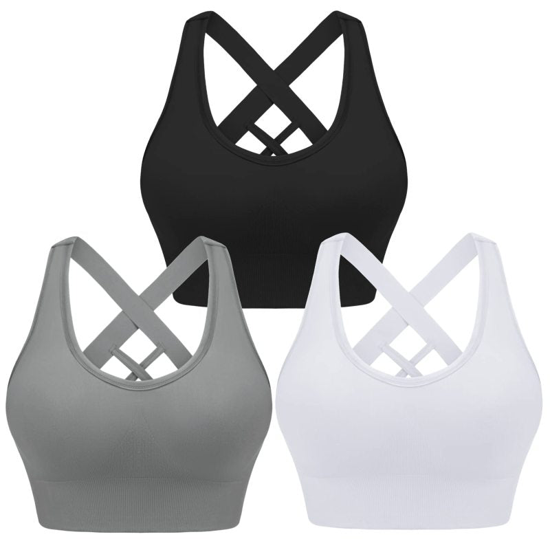 Women’s Four-Season Nylon Sports Bra – Cross Strap