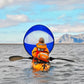 42-inch SUP/water sports accessories: sail, paddles, surf gear.