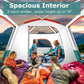8-10 Person Camping Tent with Double Rooms and 2 Doors-Green