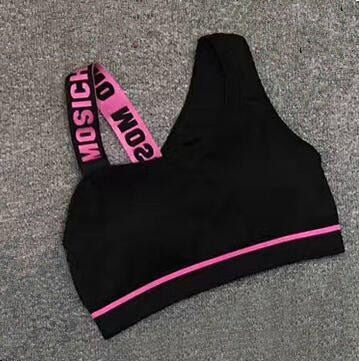 Women’s Letter Cut-Out Sports Bra – Padded Fitness Top
