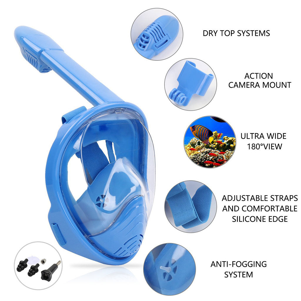 180° Panoramic Full-Face Snorkel Mask – Kids Anti-Fog & Leak