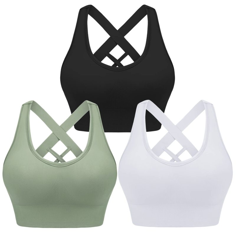 Women’s Four-Season Nylon Sports Bra – Cross Strap
