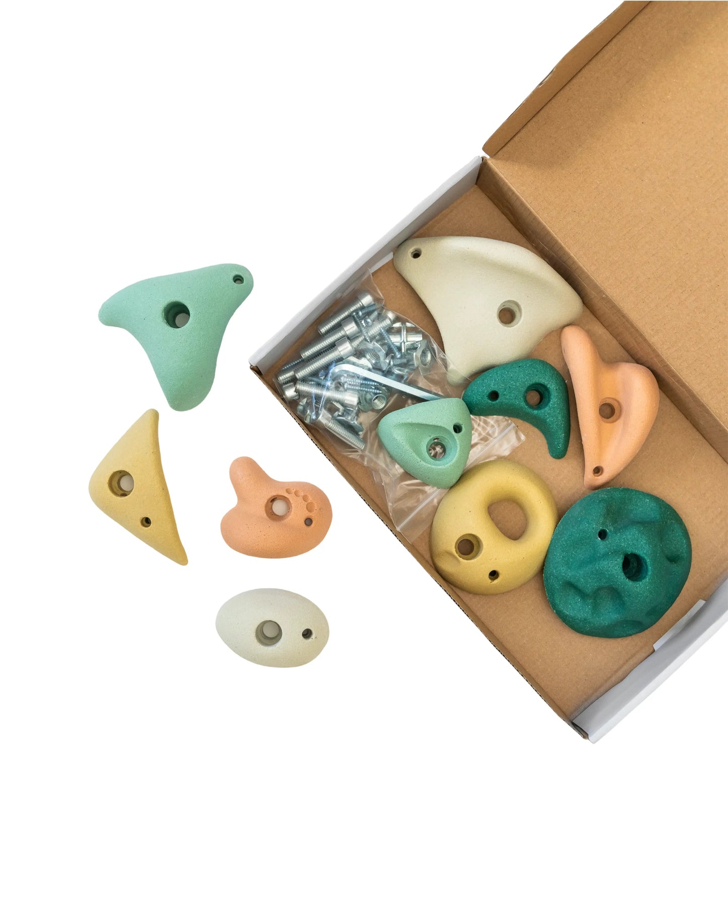 Premium Rock Climbing Holds (Earth Tones) - Everett & Avery Co. - Indoor Climbing Wall - Rock Climbing Holds for Kids