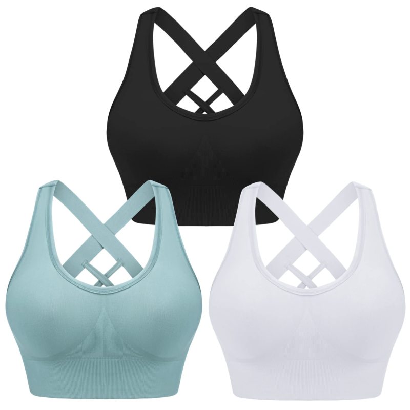 Women’s Four-Season Nylon Sports Bra – Cross Strap