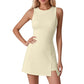 Minimalist Tennis Dress – Summer Athletic Sleeveless with Built-In Shorts