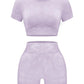 Women’s 2-Piece Seamless Workout Set – Acid Wash, Coffee