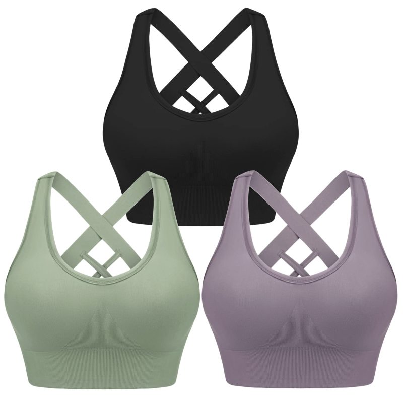 Women’s Four-Season Nylon Sports Bra – Cross Strap