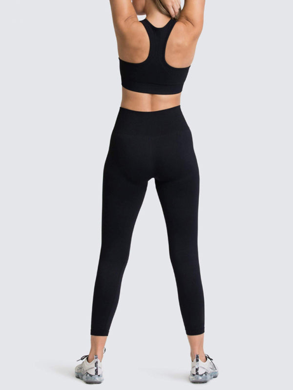 Women’s High-Waist Peach Knitted Vest & Pants Set