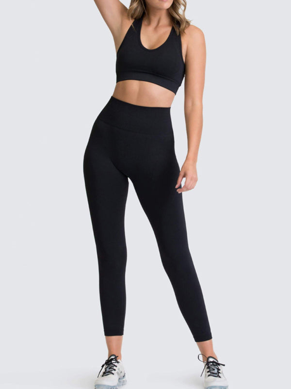 Women’s High-Waist Peach Knitted Vest & Pants Set
