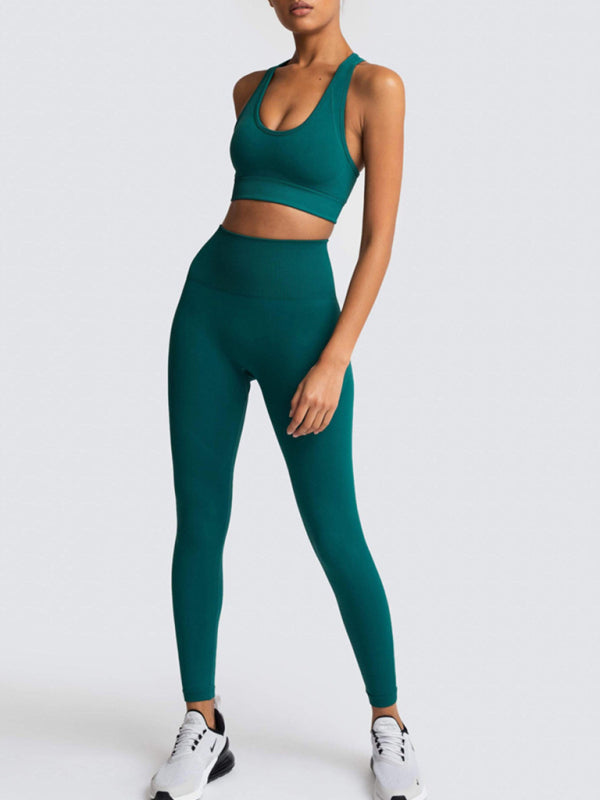 Women’s High-Waist Peach Knitted Vest & Pants Set