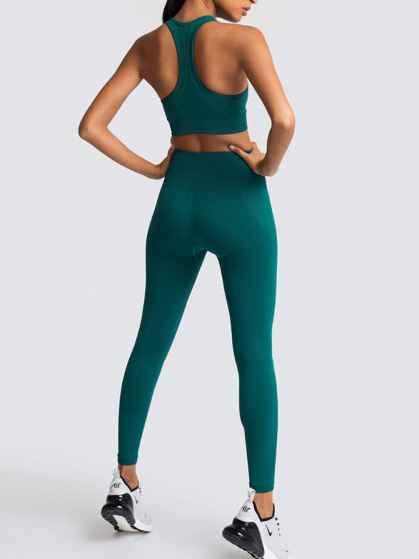 Women’s High-Waist Peach Knitted Vest & Pants Set