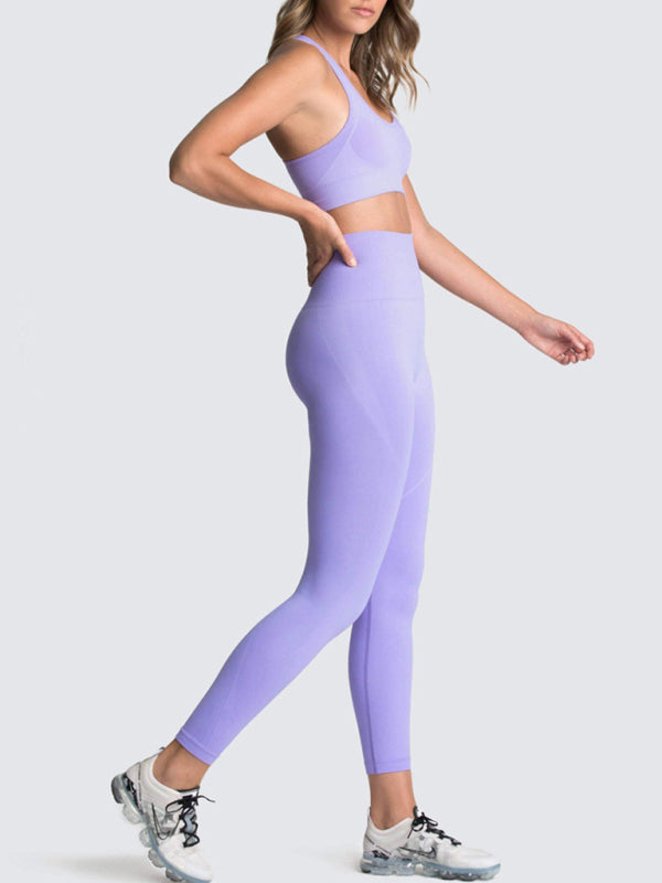 Women’s High-Waist Peach Knitted Vest & Pants Set