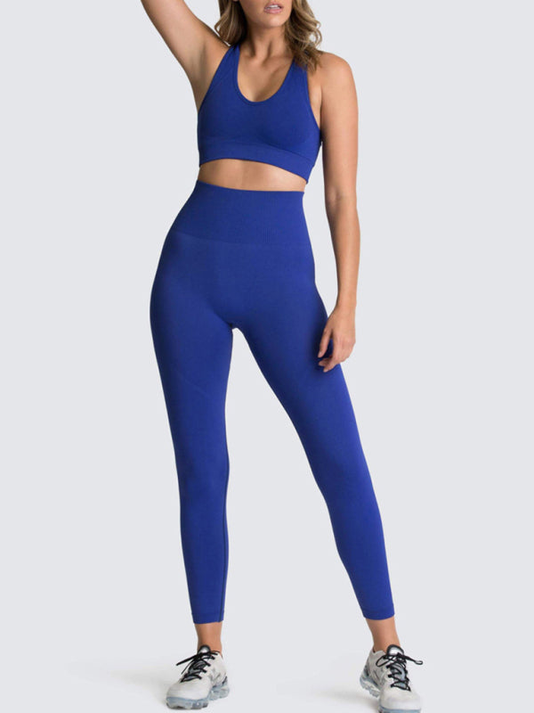 Women’s High-Waist Peach Knitted Vest & Pants Set