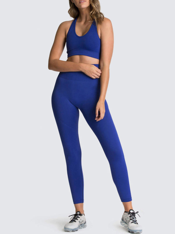 Women’s High-Waist Peach Knitted Vest & Pants Set