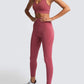 Women’s High-Waist Peach Knitted Vest & Pants Set