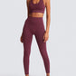 Women’s High-Waist Peach Knitted Vest & Pants Set