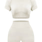 Women’s 2-Piece Seamless Workout Set – Acid Wash, Coffee
