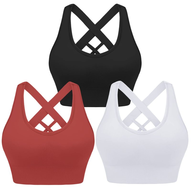 Women’s Four-Season Nylon Sports Bra – Cross Strap