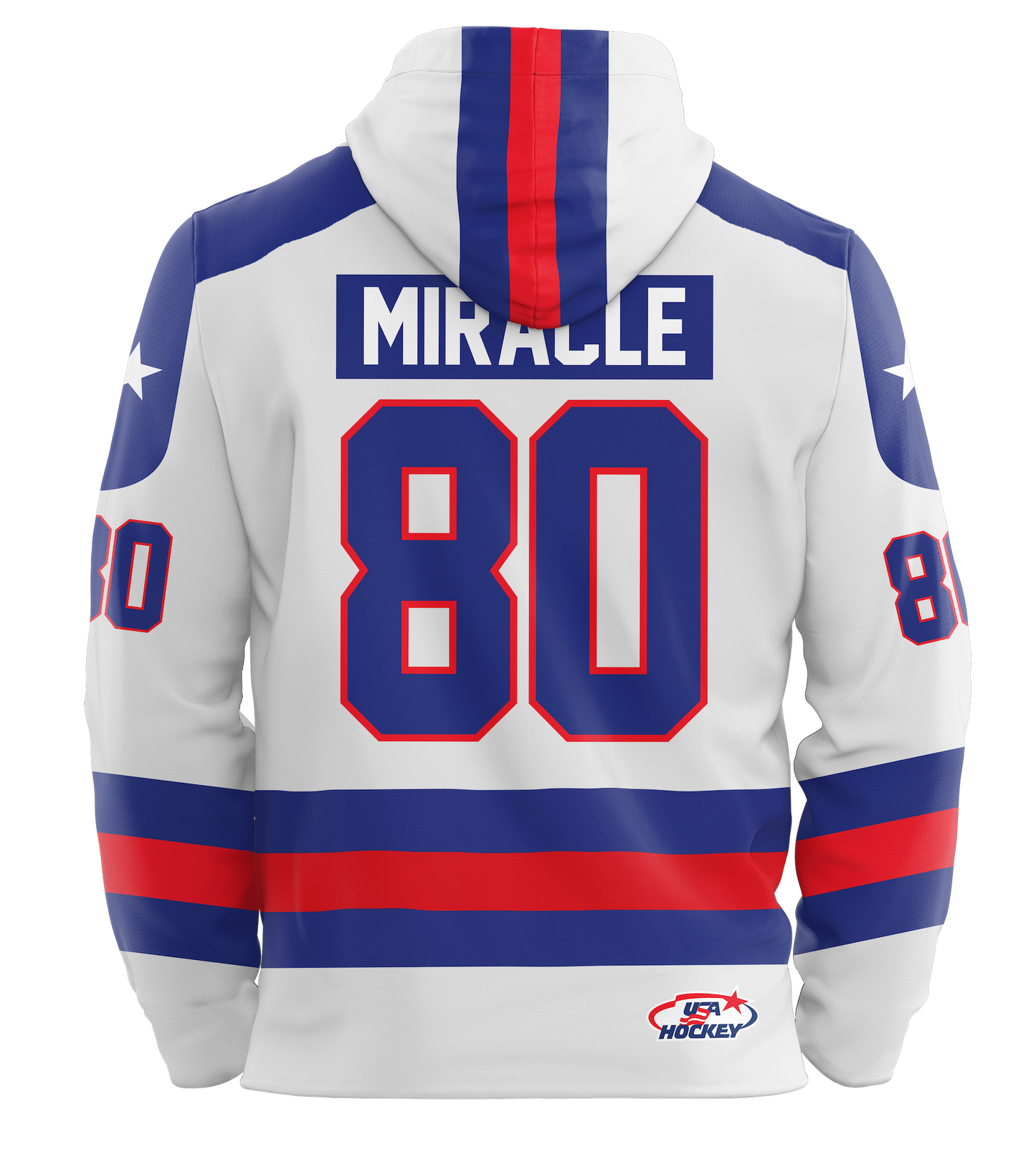 USA Hockey Miracle on Ice 1980 Jersey Authentic White Youth Hoodie