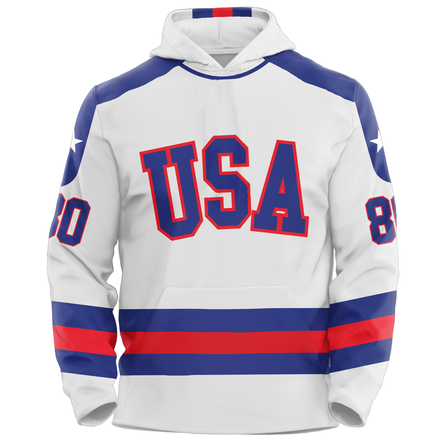 USA Hockey Miracle on Ice 1980 Jersey Authentic White Youth Hoodie